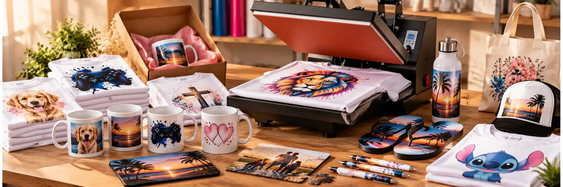 Ideias de brindes personalizados – caderno com caneca, azulejo, camiseta e squeeze